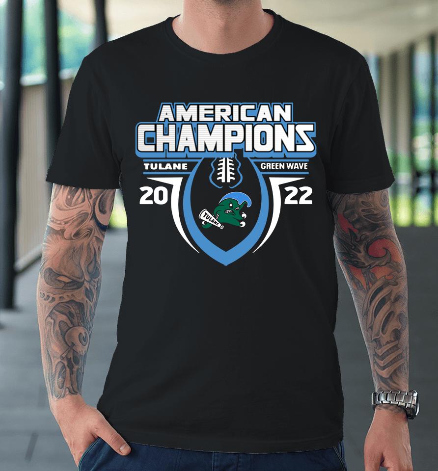 Ncaa Tulane Green Wave 2022 Aac Football Conference Champions Premium T-Shirt