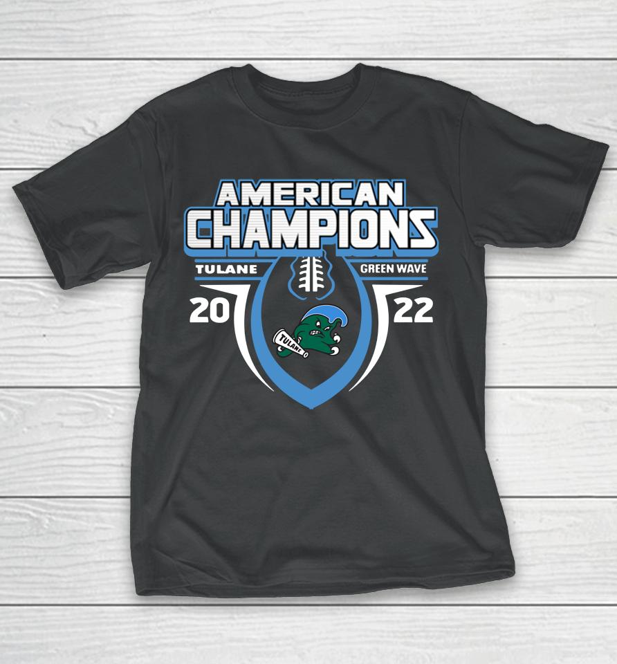Ncaa Tulane Green Wave 2022 Aac Football Conference Champions T-Shirt