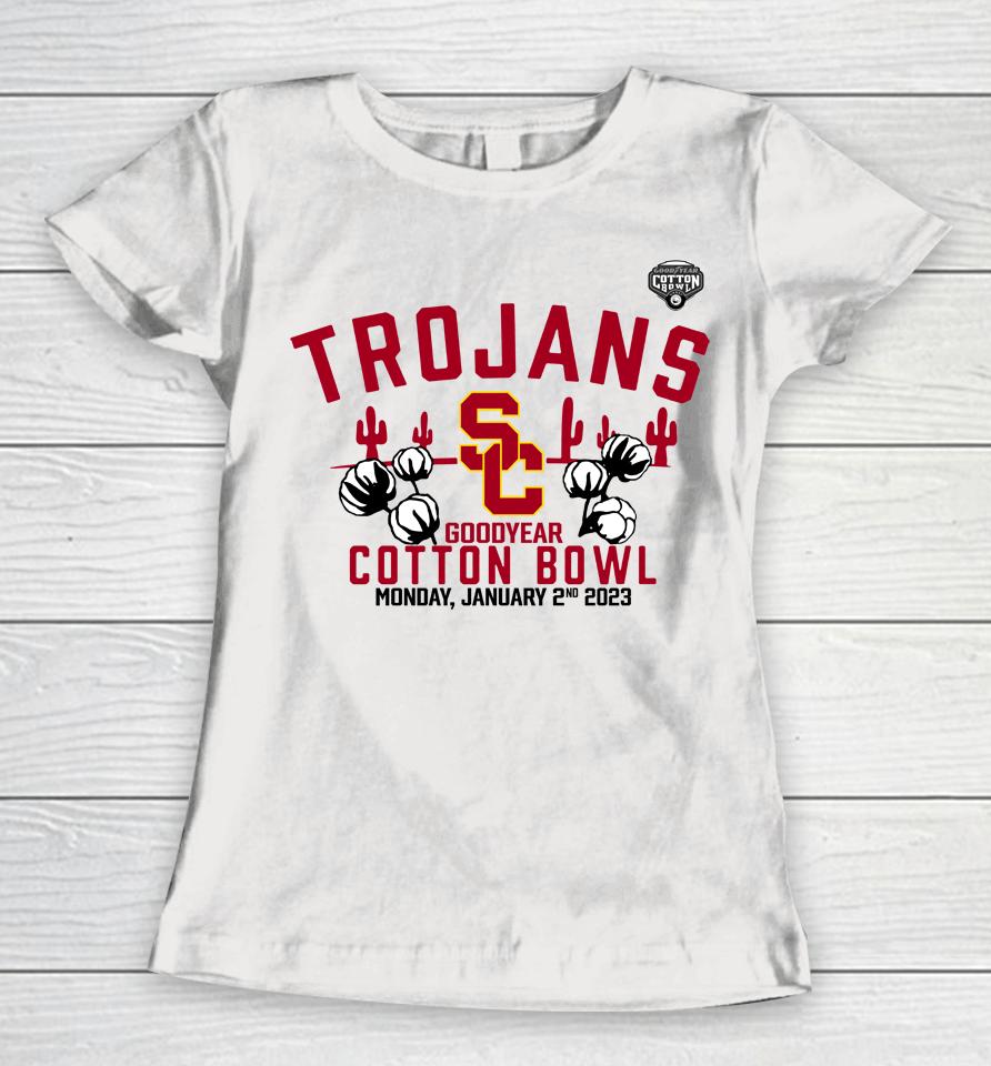 Ncaa Usc Trojans 2023 Goodyear Cotton Bowl Gameday Stadium Women T-Shirt