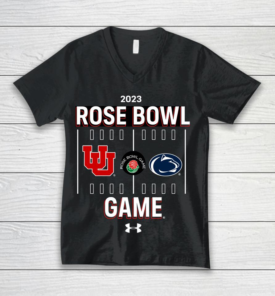 Ncaa Utah Red Zone 2023 Rose Bowl Game Utah Vs Penn State Unisex V-Neck T-Shirt