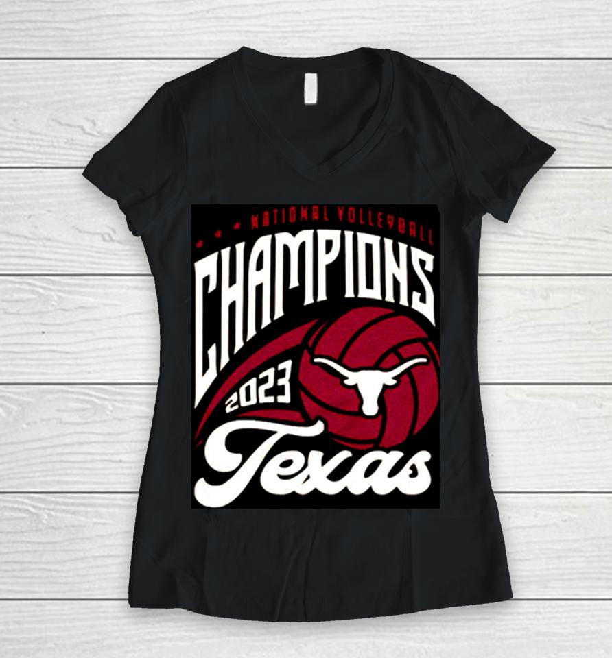 Ncaa Volleyball Champs Texas Longhorn 2023 Women V-Neck T-Shirt