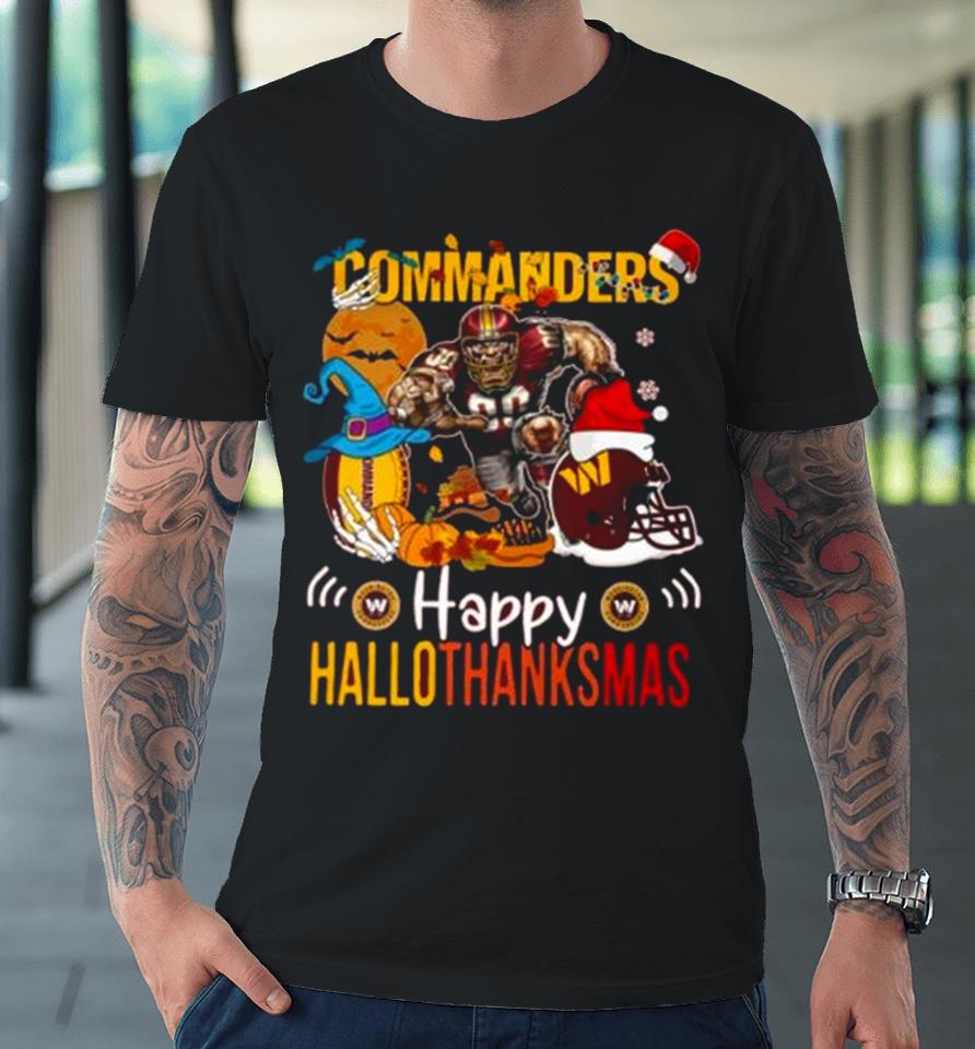 Ncaa Washington Commanders Mascot Happy Hallothanksmas Premium T-Shirt