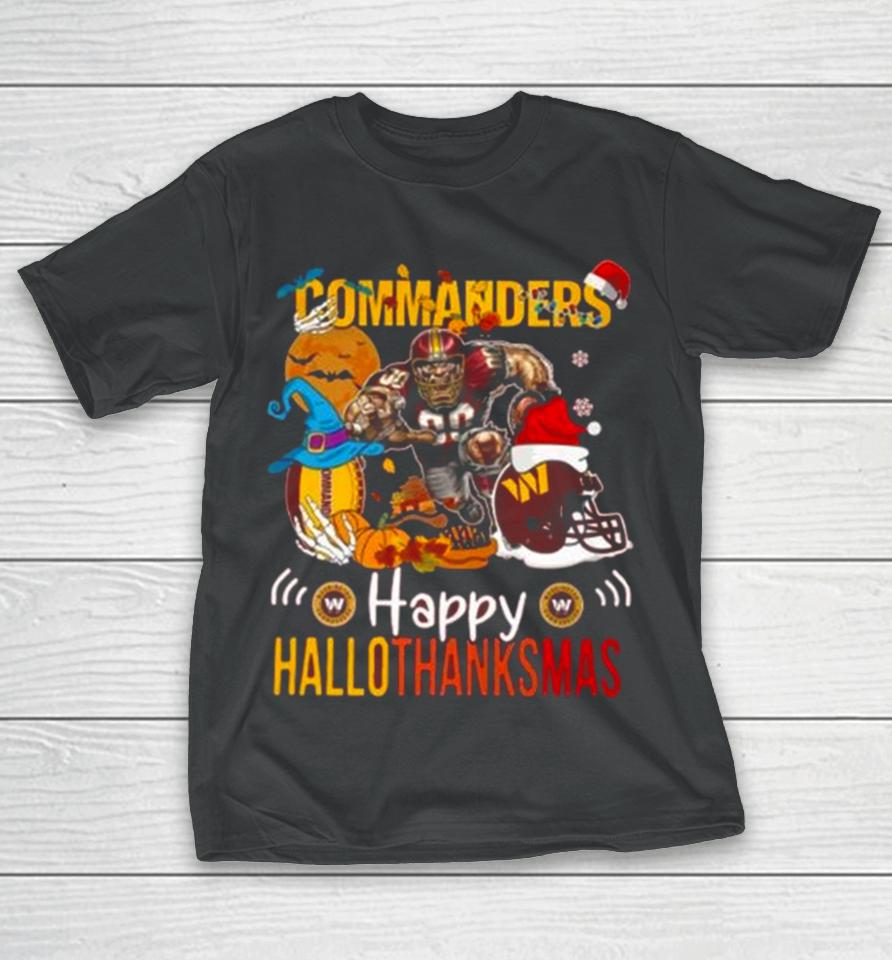 Ncaa Washington Commanders Mascot Happy Hallothanksmas T-Shirt