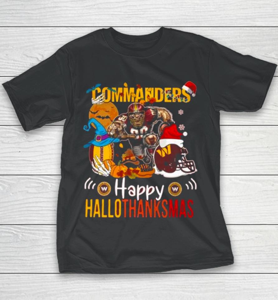 Ncaa Washington Commanders Mascot Happy Hallothanksmas Youth T-Shirt