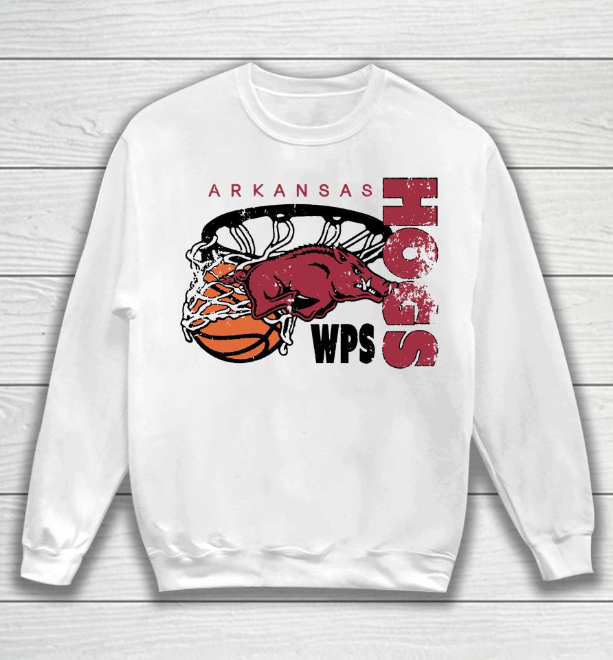 Ncaa White University Of Arkansas Alley Oop Sweatshirt