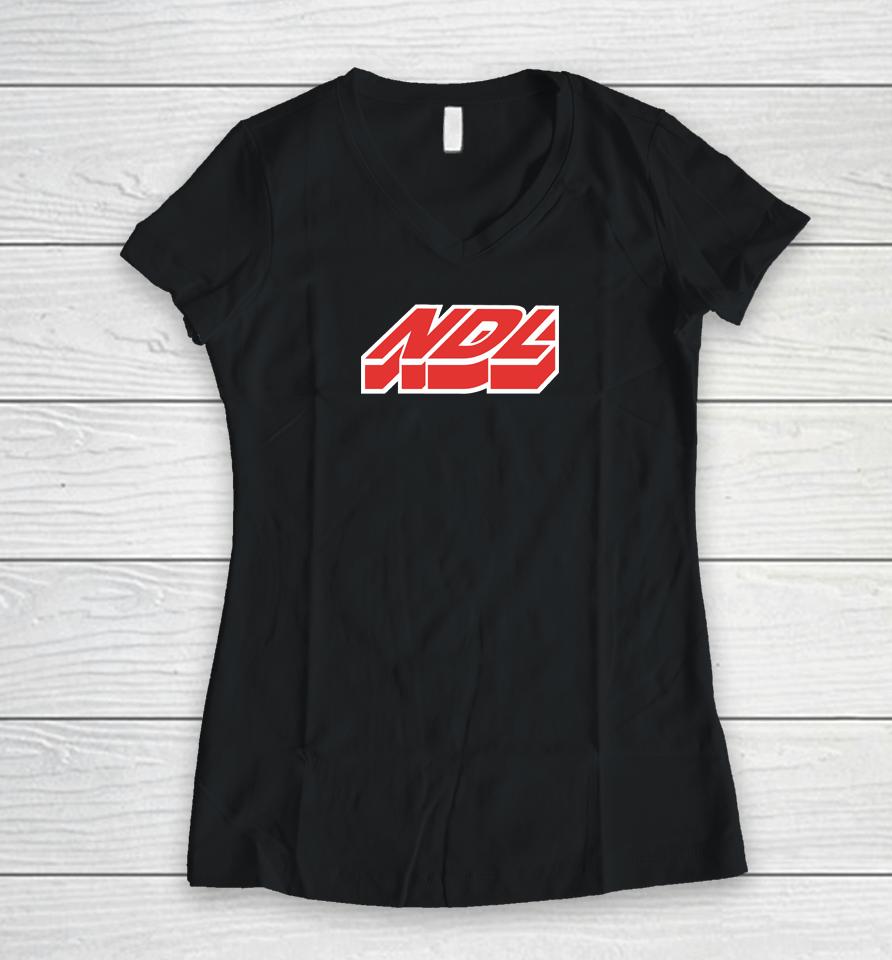 Ndl Menace Worldwide Women V-Neck T-Shirt