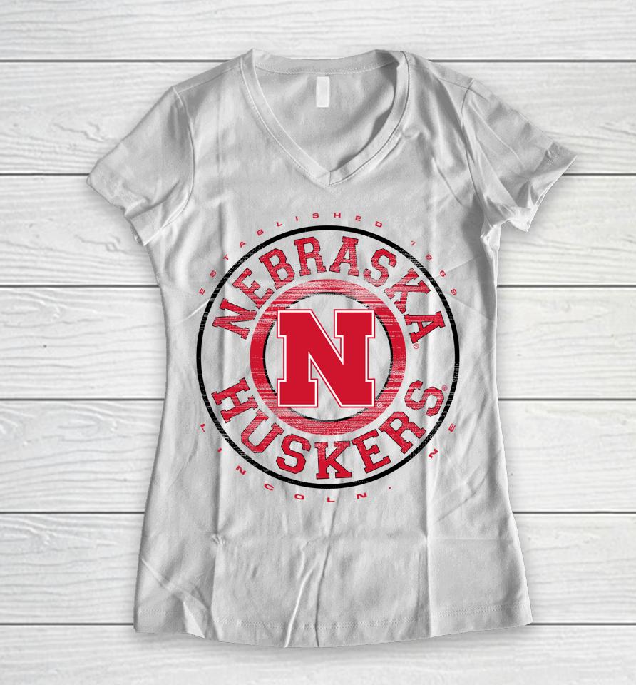 Nebraska Cornhuskers Showtime Vintage Women V-Neck T-Shirt