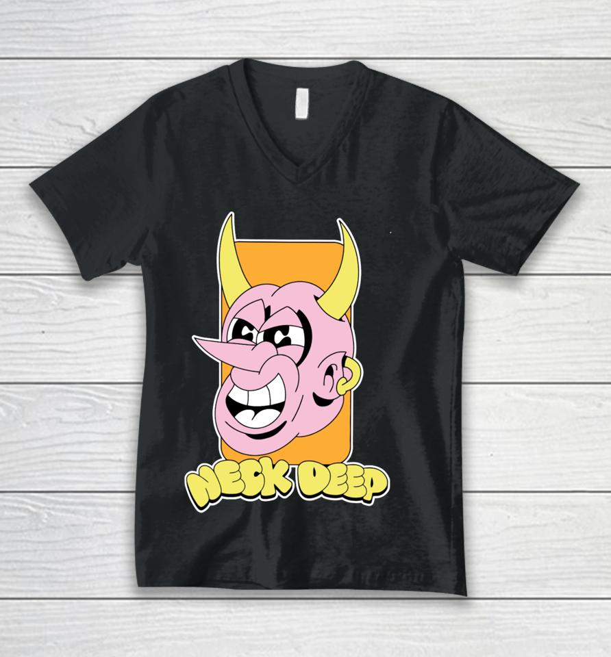 Neck Deep Band Merch Devil Unisex V-Neck T-Shirt