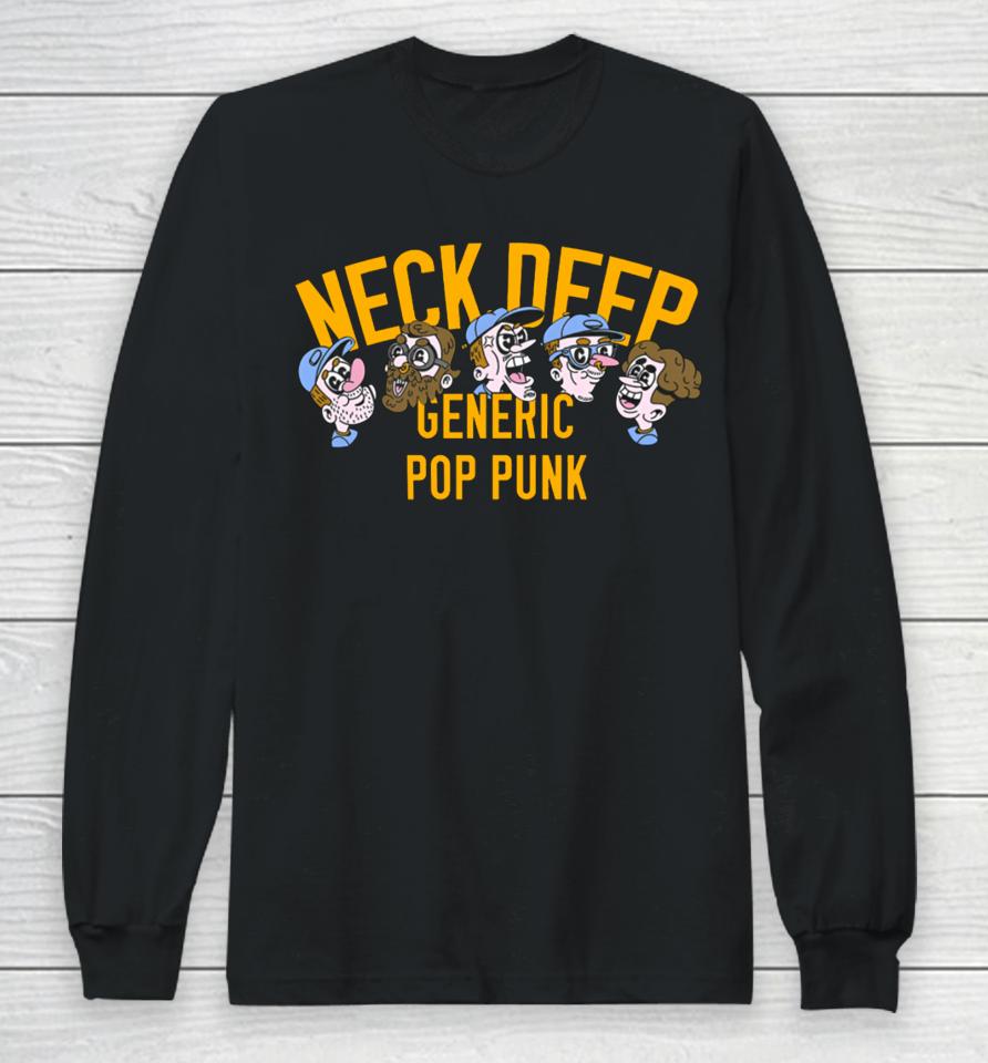 Neck Deep Merch Generic Pop Punk Cartoon Faces Long Sleeve T-Shirt