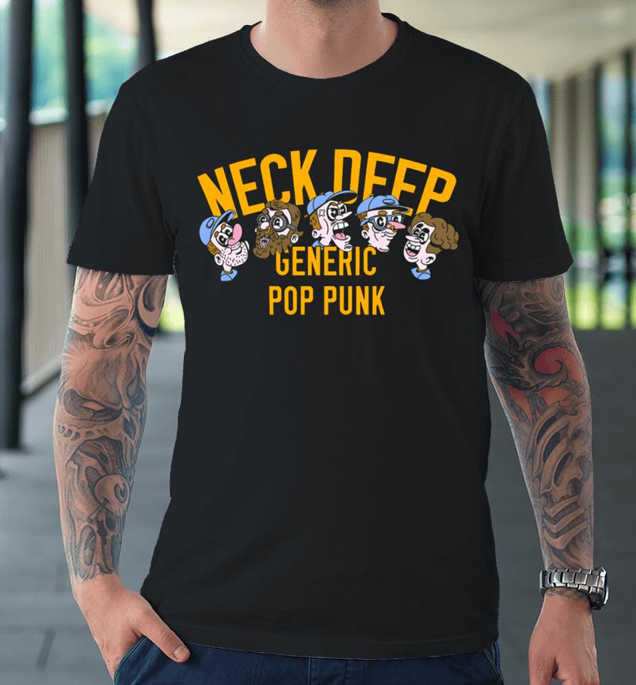 Neck Deep Merch Generic Pop Punk Cartoon Faces Premium T-Shirt