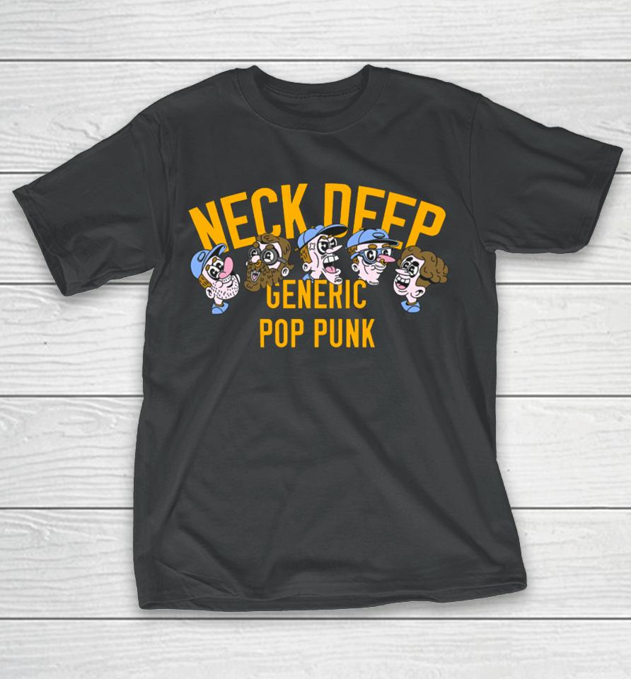 Neck Deep Merch Generic Pop Punk Cartoon Faces T-Shirt
