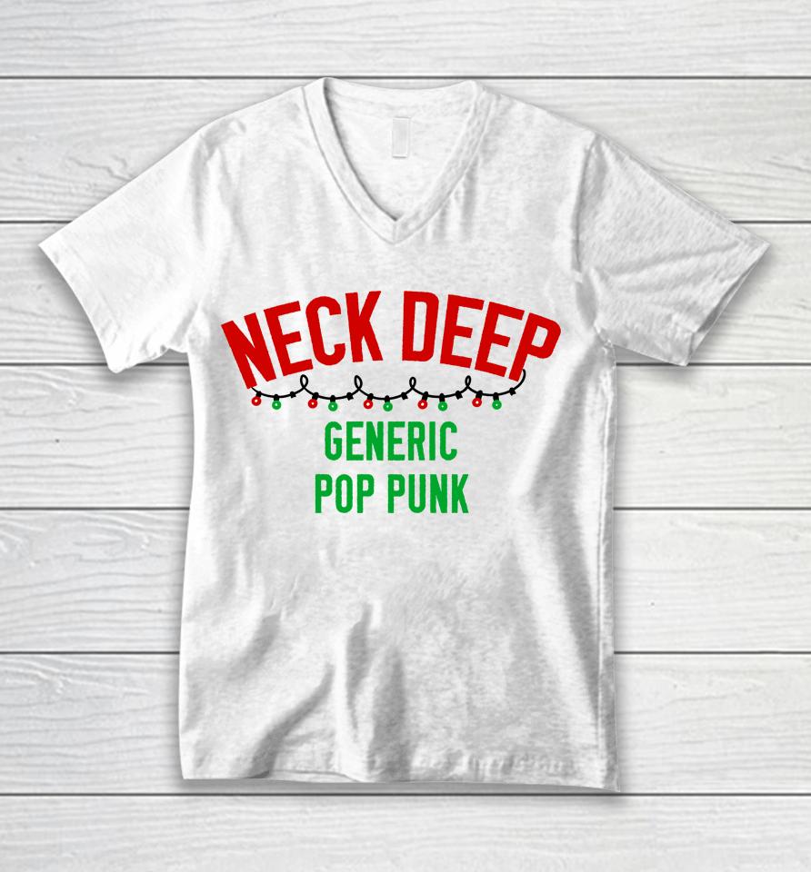 Neck Deep Merch Generic Pop Punk Christmas Edition Unisex V-Neck T-Shirt