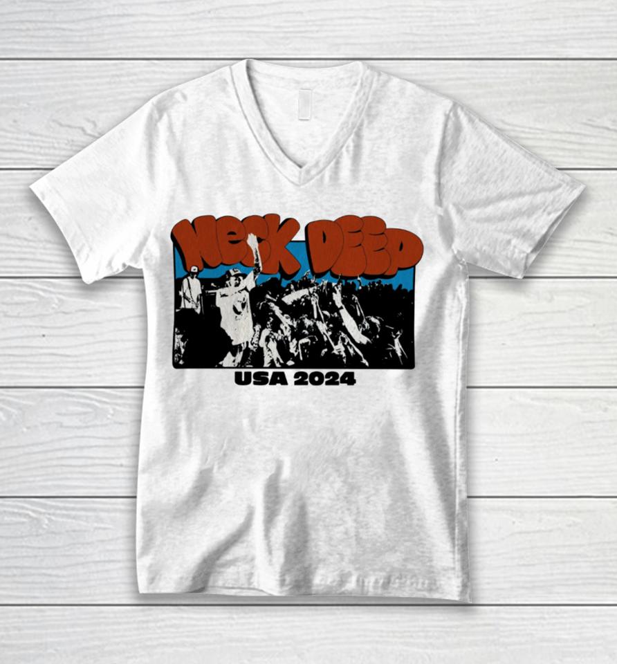 Neck Deep Usa Live Tour 2024 Unisex V-Neck T-Shirt