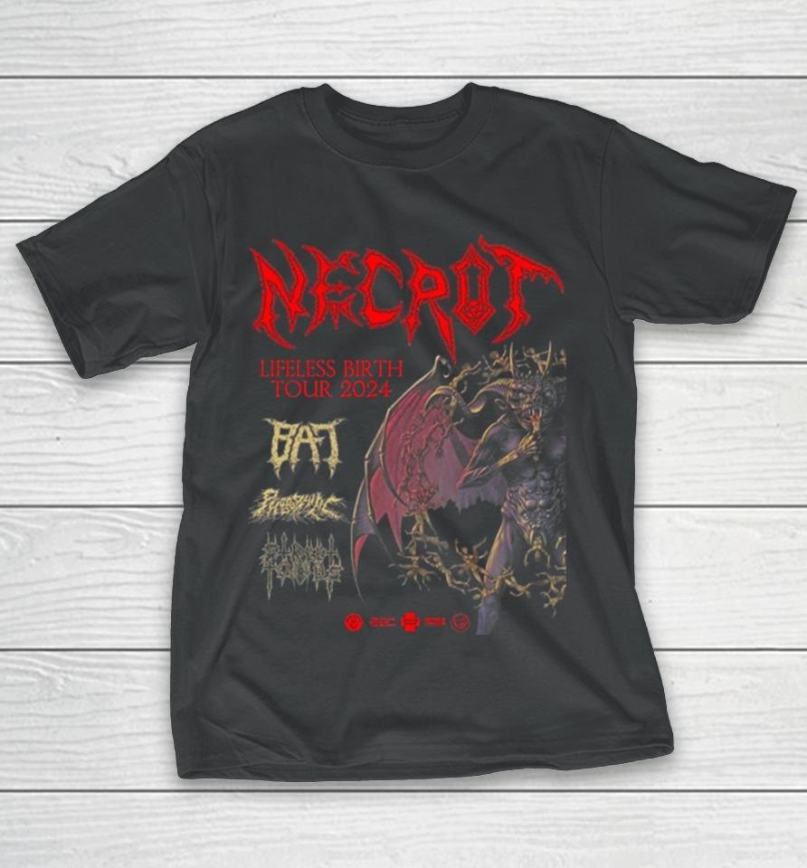 Necrot Announce Lengthy Lifeless Birth Announces North American Tour 2024 With Support From Bat Phobophilic And Street Tombs T-Shirt