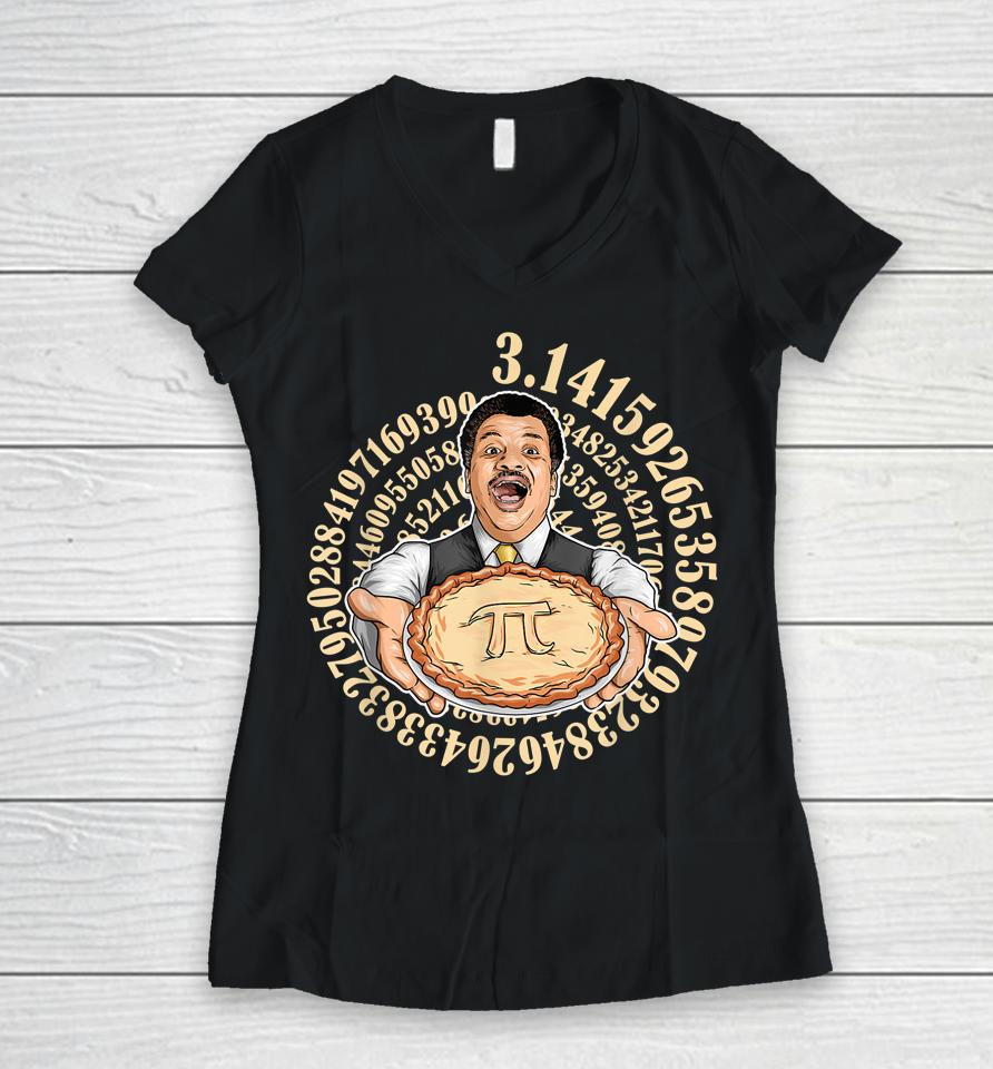 Neil Degrasse Tyson Pi Day Women V-Neck T-Shirt