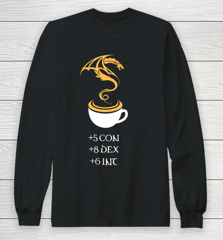 Neil Roberts Wearing 5 Con 8 Dex 6 Inc Coffee Long Sleeve T-Shirt