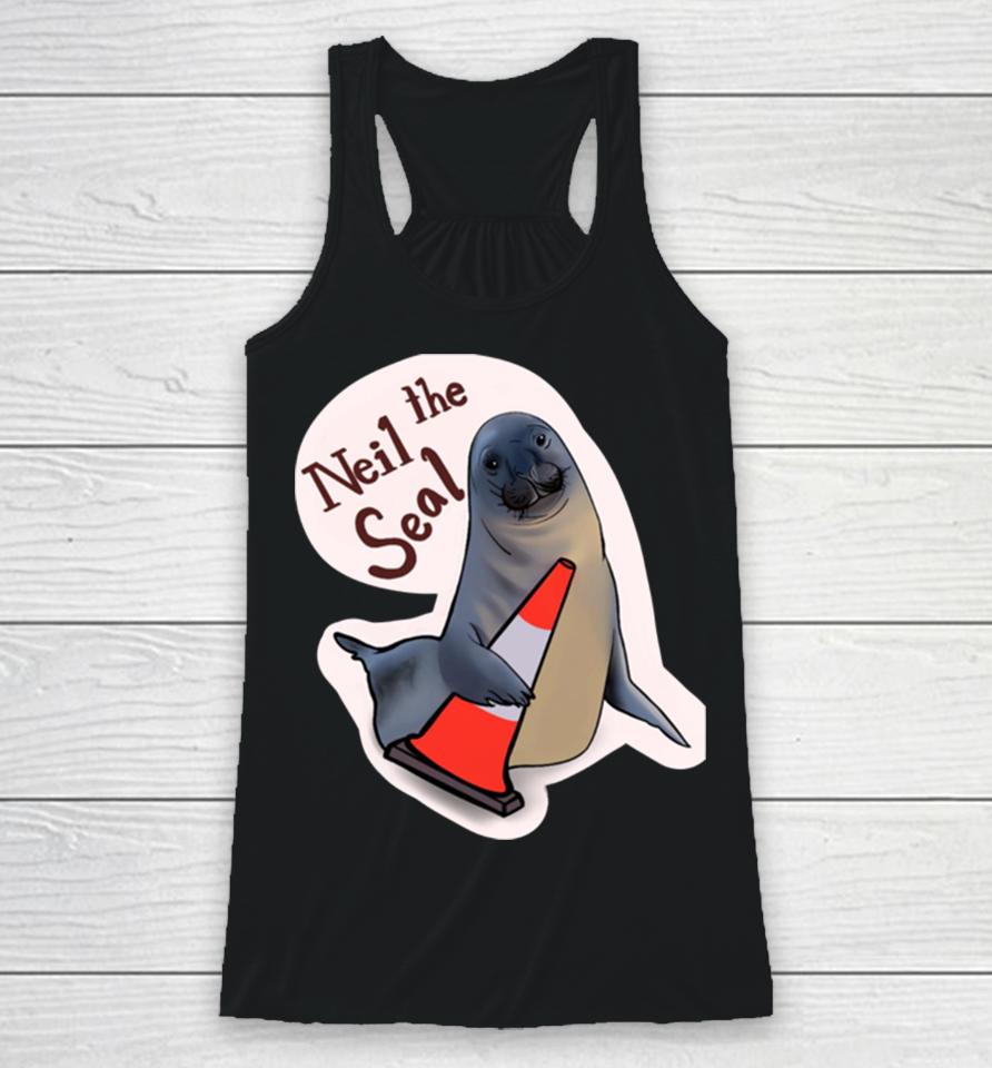 Neil The Seal Lives Here Mate Racerback Tank