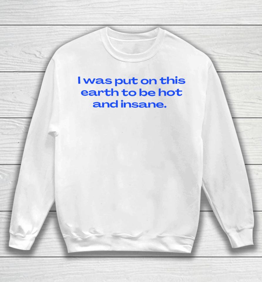 Nelliesprintstudio I Was Put On This Earth To Be Hot And Insane Sweatshirt