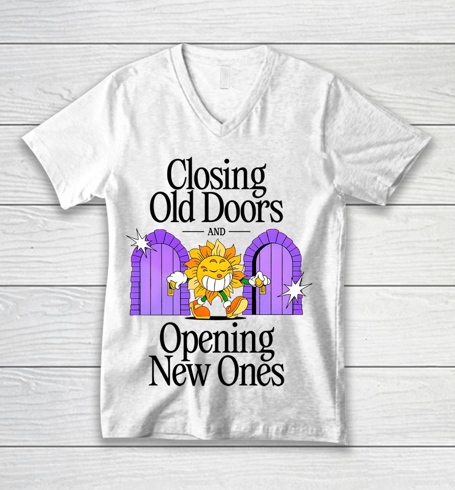 Nelson Closing Old Doors And Opening New Ones Unisex V-Neck T-Shirt