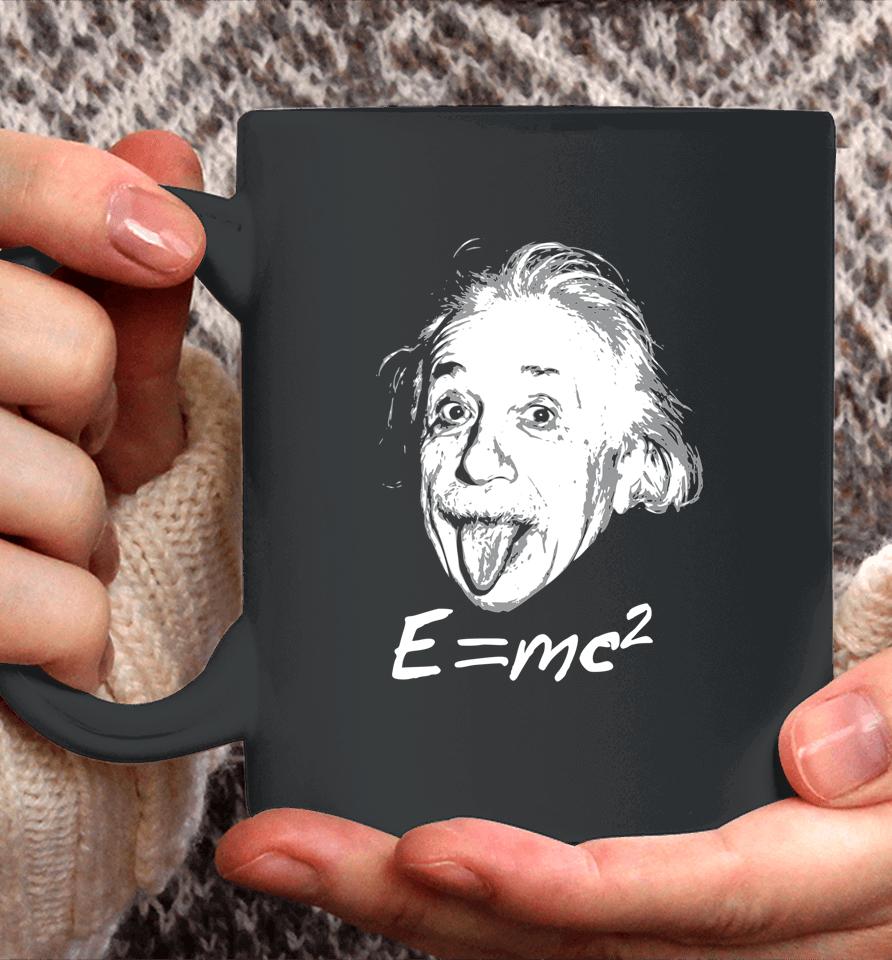 Nerdy Einstein Sticking Tongue Out E=Mc2 Physics Teacher Coffee Mug