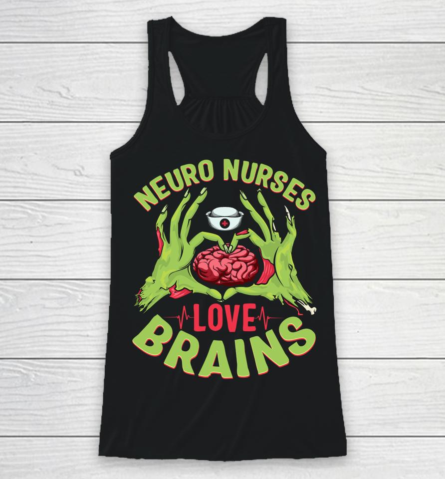 Neurology Nursing Rn Halloween Neuro Nurses Love Brains Racerback Tank