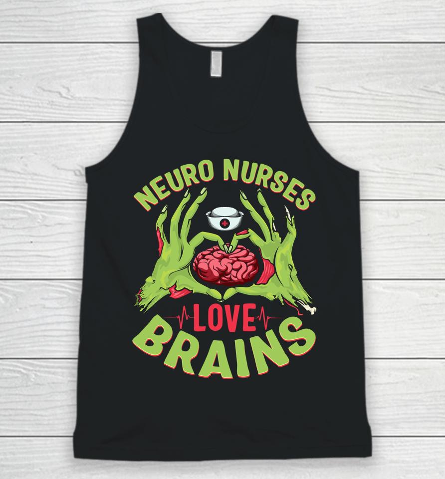 Neurology Nursing Rn Halloween Neuro Nurses Love Brains Unisex Tank Top
