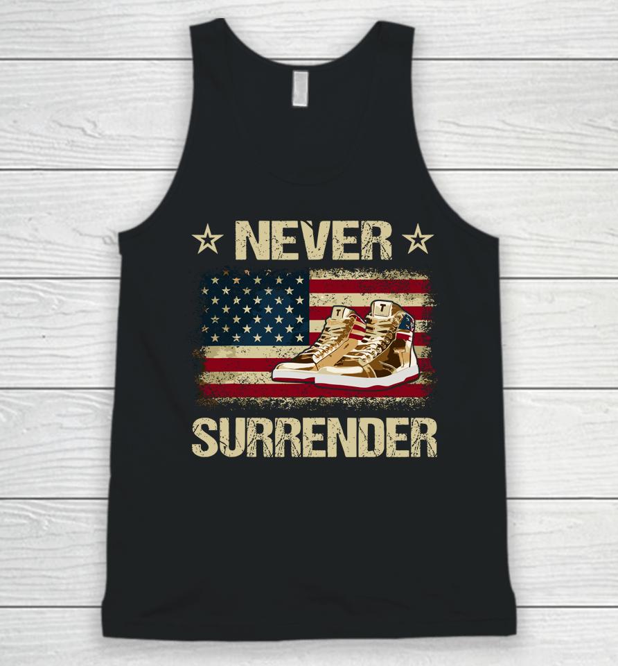 Never Surrender Gold Sneakers Pro Trump 2024  P4T6Liu6Jnkb Unisex Tank Top