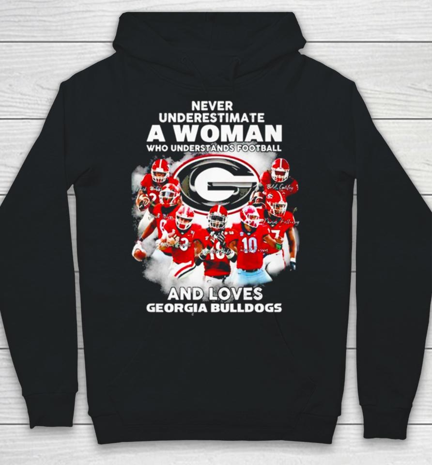 Never Underestimate A Woman Who Understands Football And Loves Georgia Bulldogs Signature Hoodie