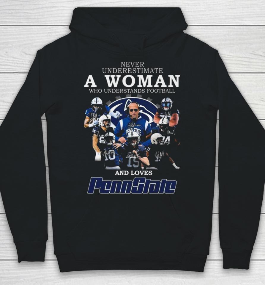 Never Underestimate A Woman Who Understands Football And Loves Pennstate Hoodie