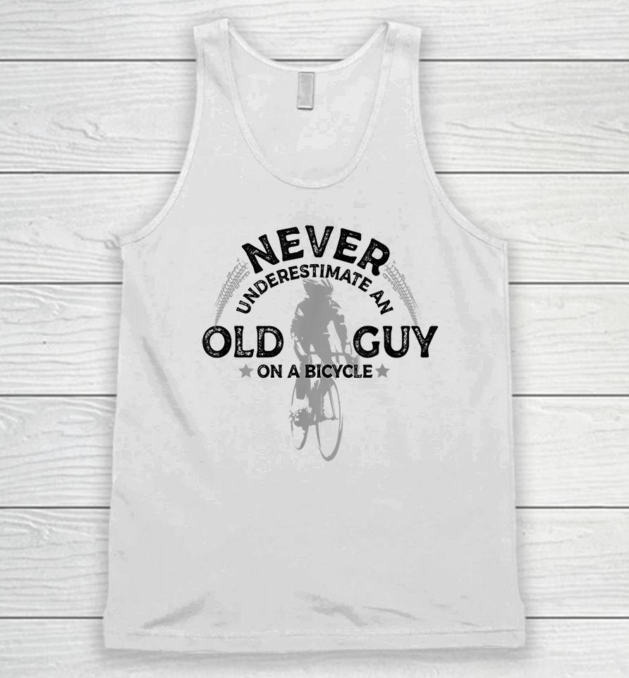 Never Underestimate An Old Guy On A Bicycle Unisex Tank Top