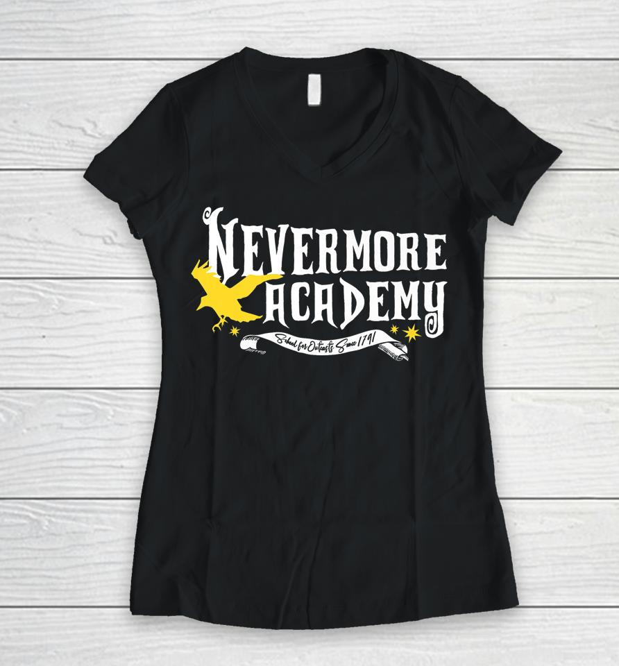Nevermore Academy Wednesday Women V-Neck T-Shirt