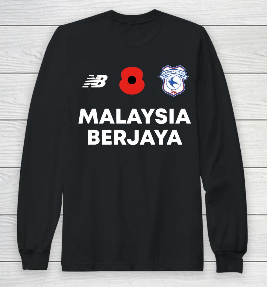 New Balance Poppy Cardiff City Fc Malaysia Berjaya Long Sleeve T-Shirt