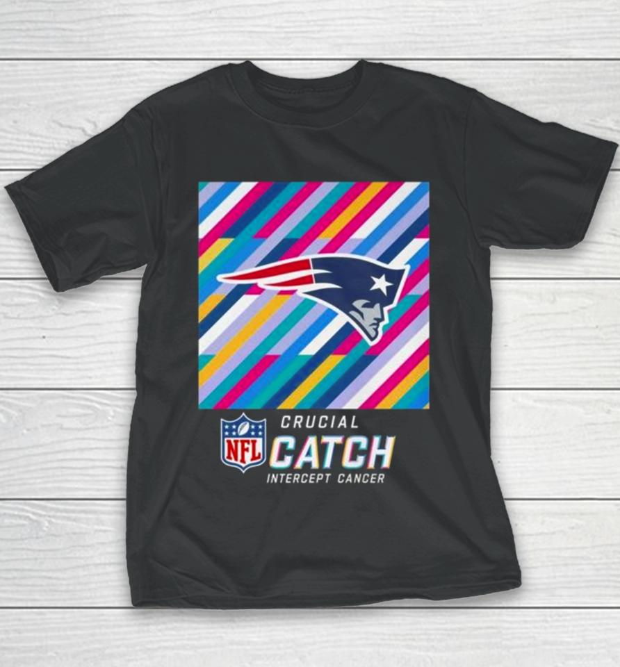 New England Patriots Nfl Crucial Catch Intercept Cancer Youth T-Shirt