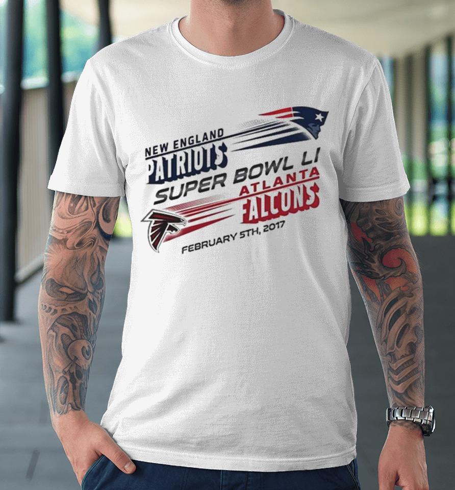 New England Patriots Vs. Atlanta Falcons Super Bowl Li Dueling Revolution Roster Premium T-Shirt