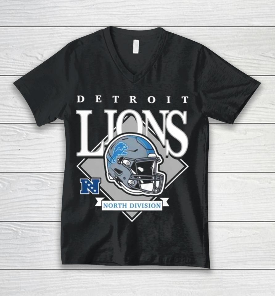 New Era Blue Detroit Lions Team Logo 2023 Unisex V-Neck T-Shirt