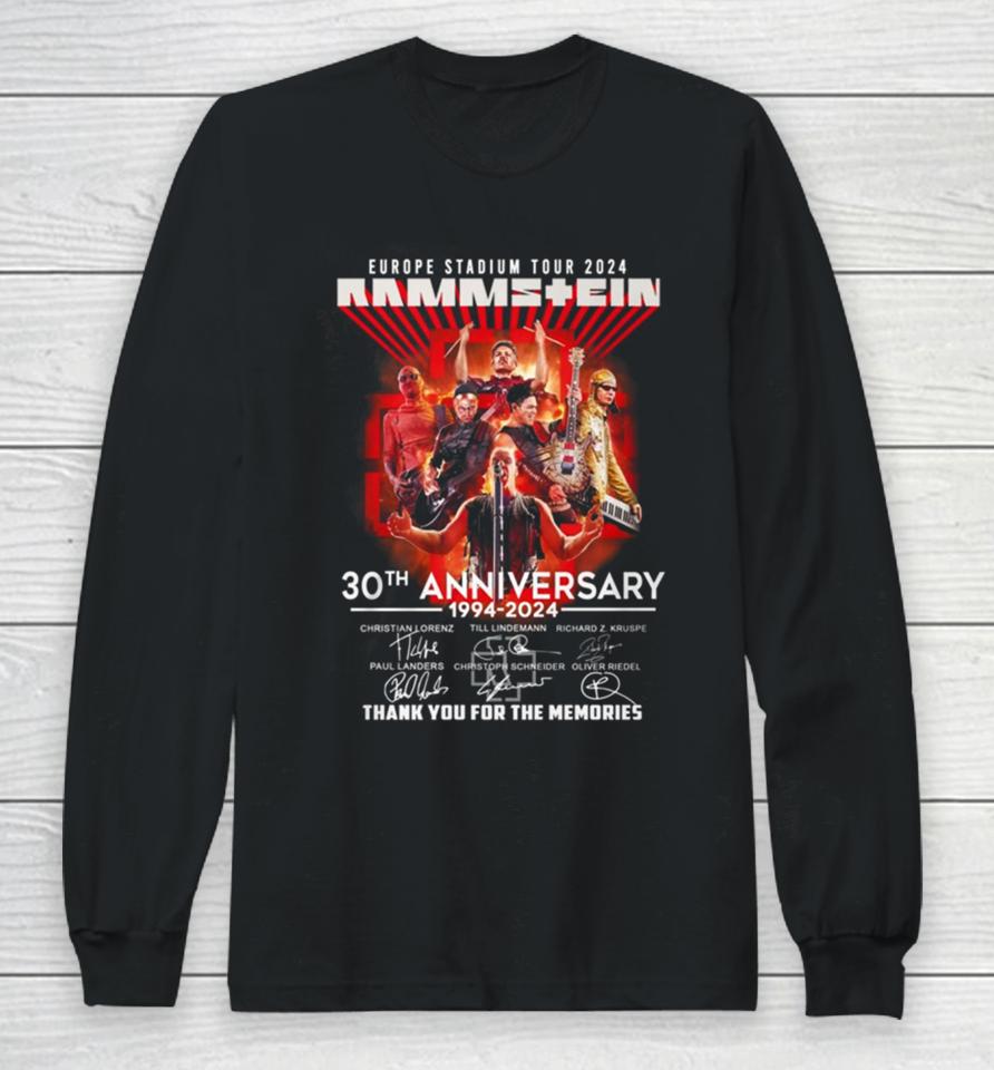 New Europe Stadium Tour Rammstein 30Th Anniversary Thank You For The Memories Long Sleeve T-Shirt