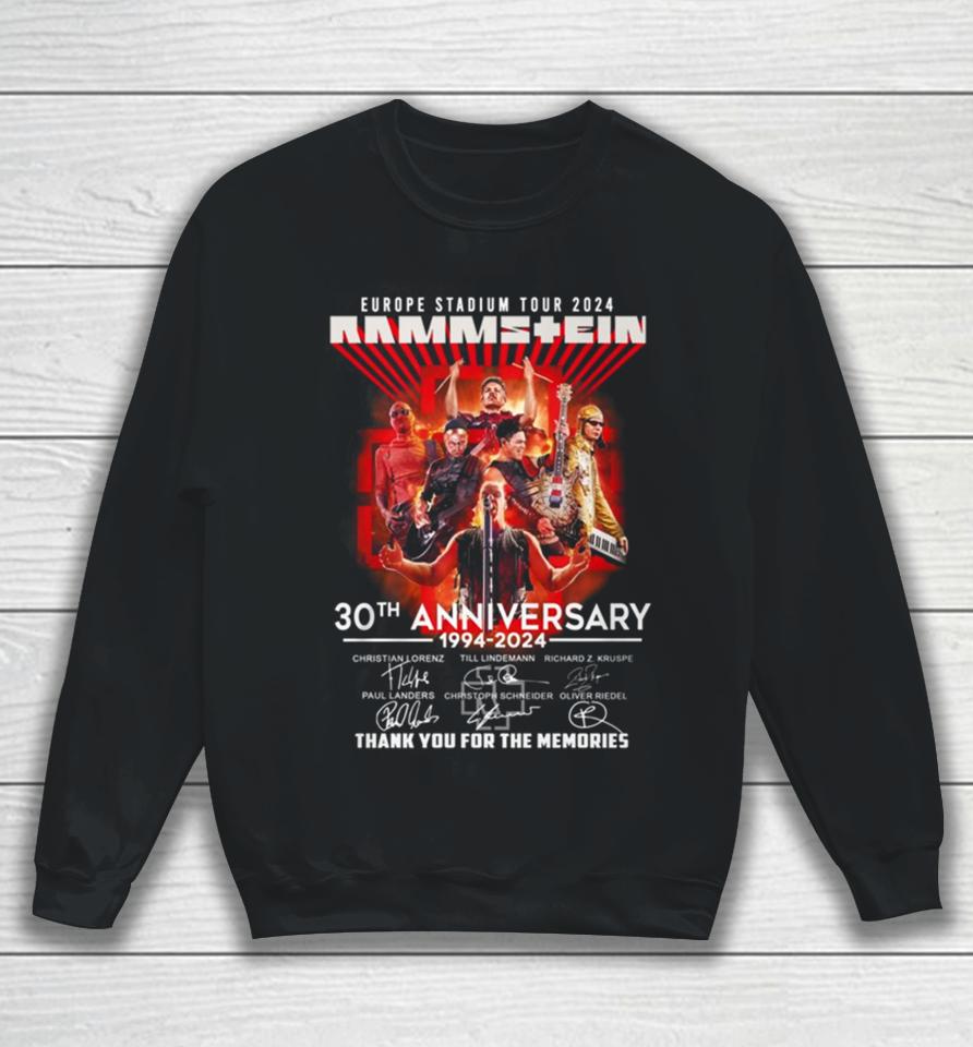 New Europe Stadium Tour Rammstein 30Th Anniversary Thank You For The Memories Sweatshirt
