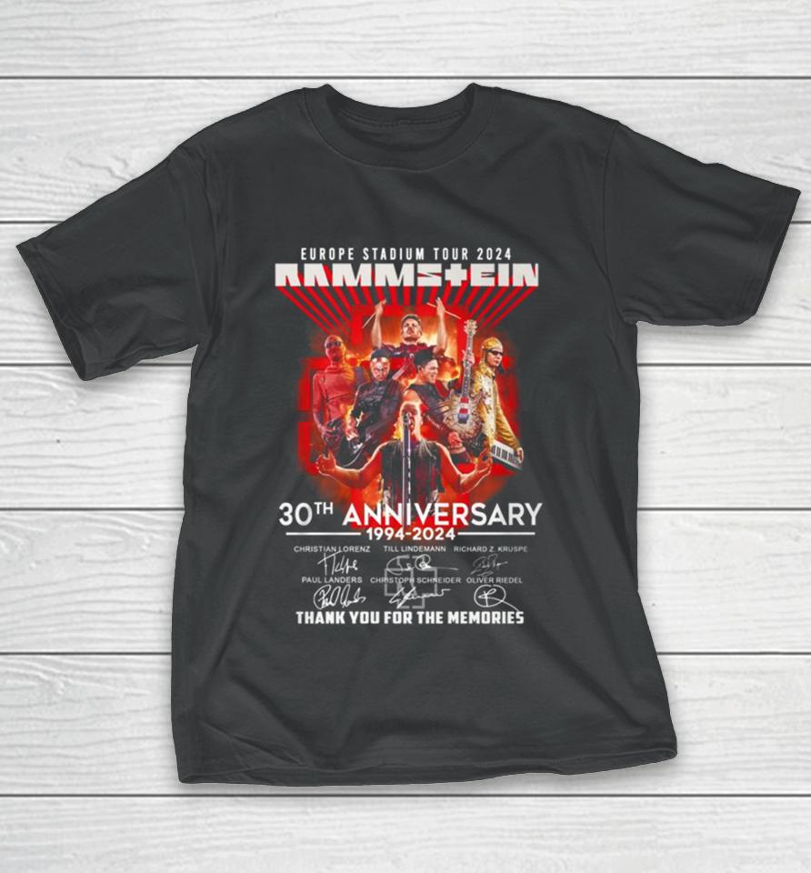New Europe Stadium Tour Rammstein 30Th Anniversary Thank You For The Memories T-Shirt