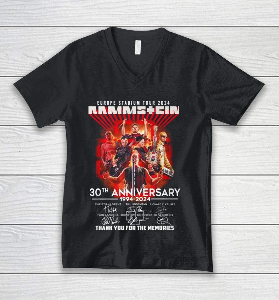 New Europe Stadium Tour Rammstein 30Th Anniversary Thank You For The Memories Unisex V-Neck T-Shirt