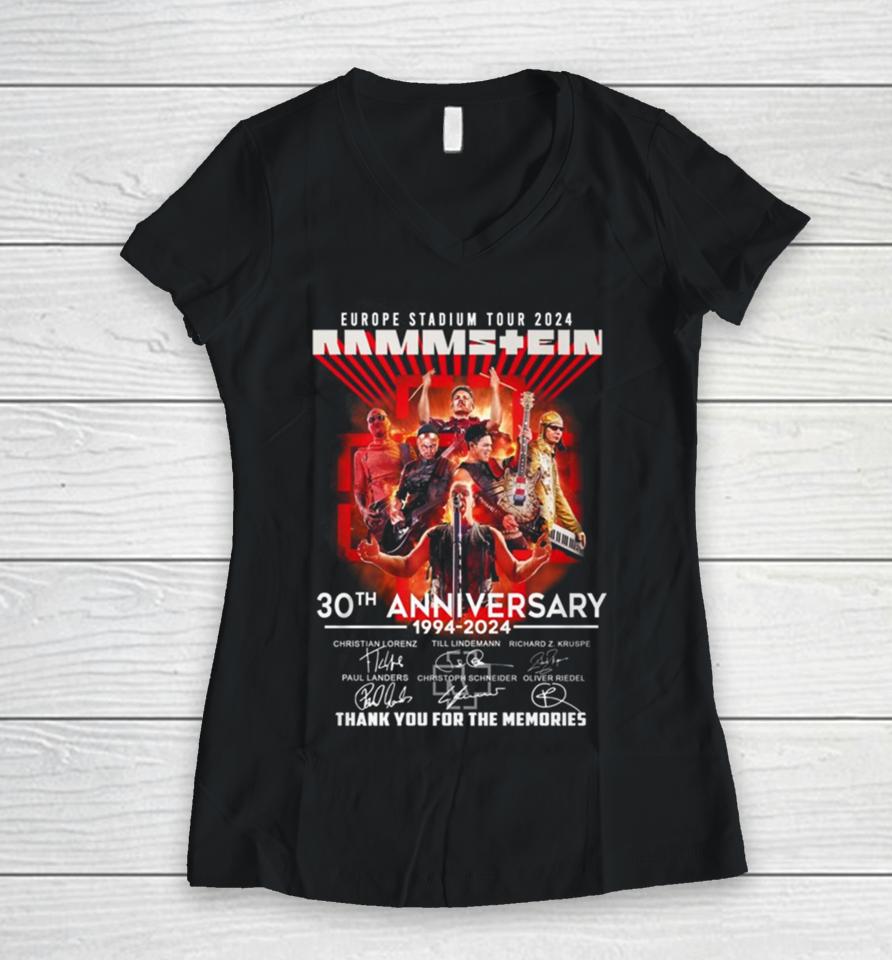 New Europe Stadium Tour Rammstein 30Th Anniversary Thank You For The Memories Women V-Neck T-Shirt