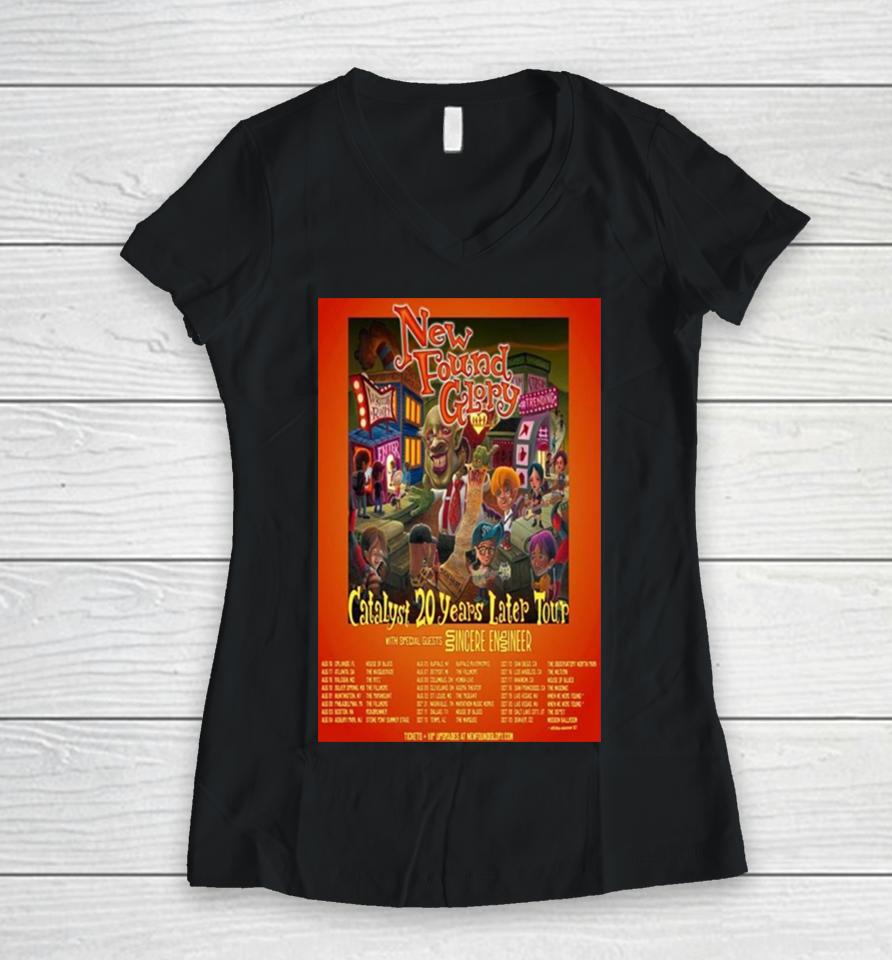 New Found Glory Catalyst 20 Years Later Tour Poster Women V-Neck T-Shirt