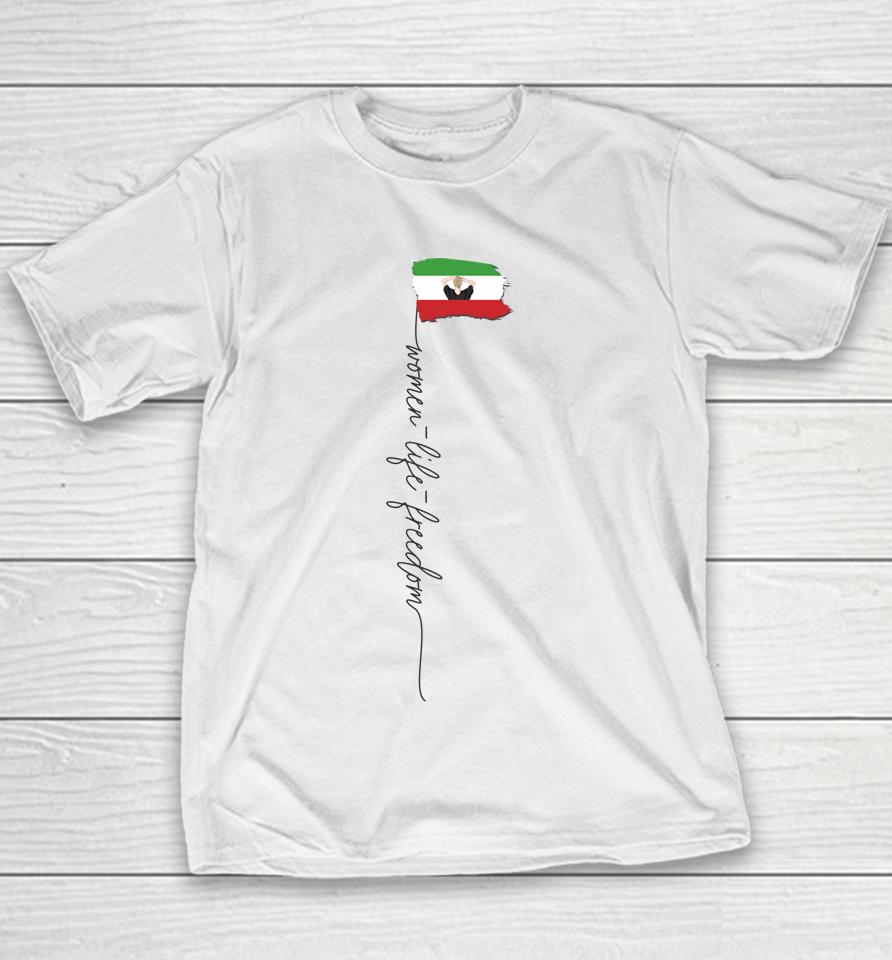 New Iranian Flag No Hijab Female Fist Support Women Of Iran Youth T-Shirt