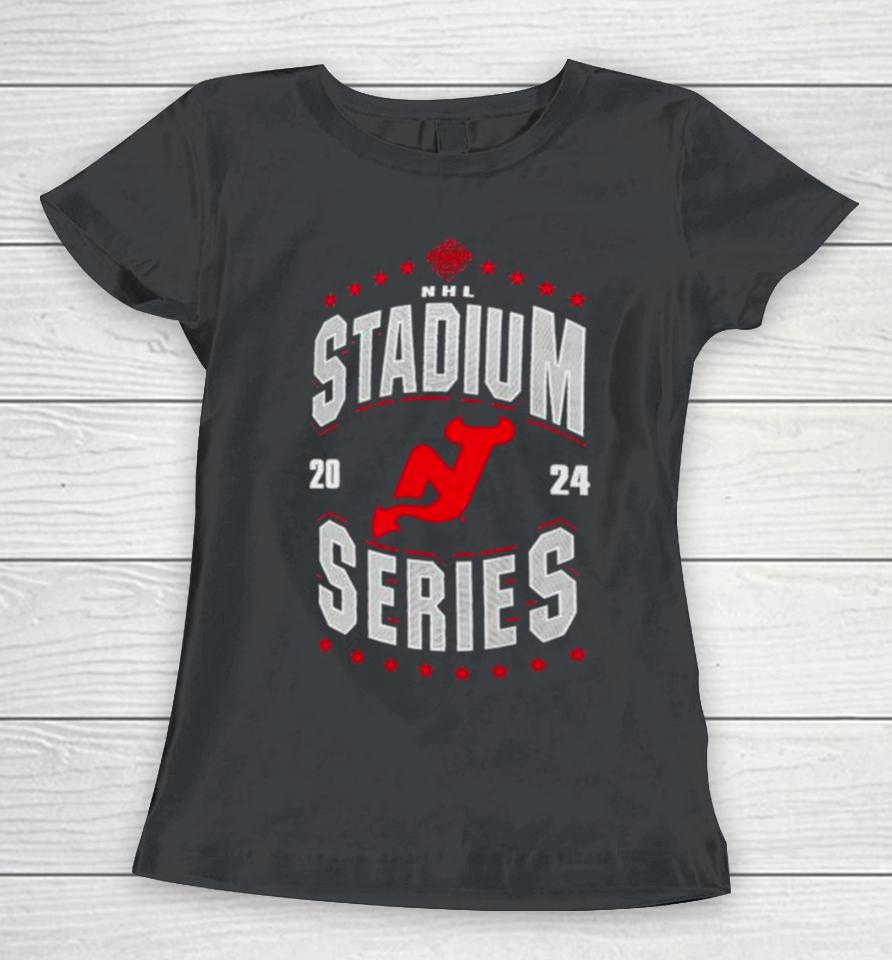 New Jersey Devils 2024 Nhl Stadium Series Boyfriend Women T-Shirt