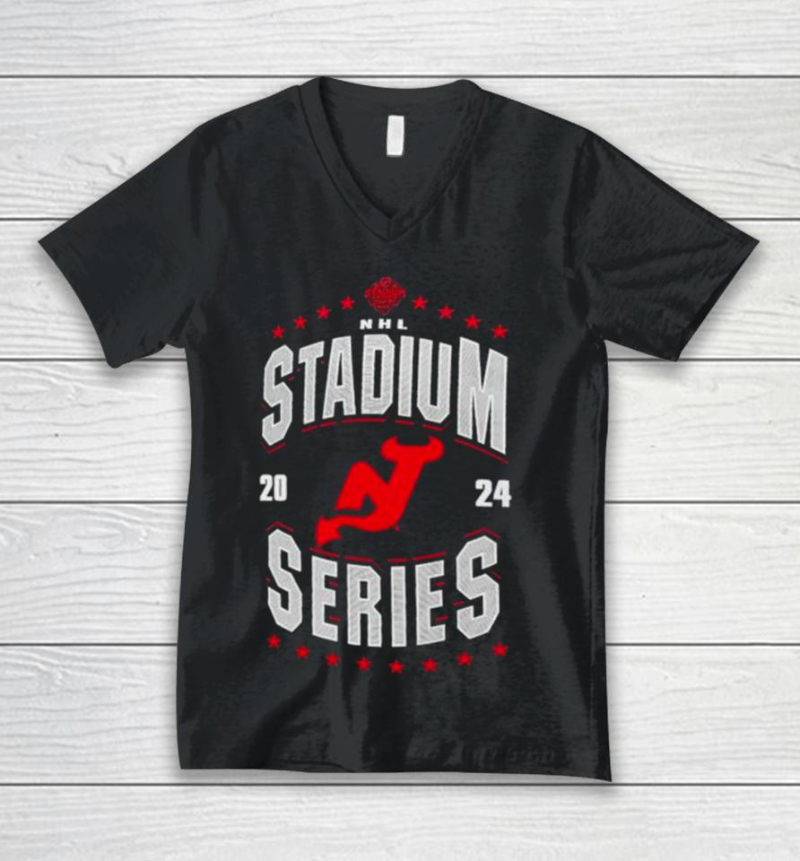 New Jersey Devils 2024 Nhl Stadium Series Boyfriend Unisex V-Neck T-Shirt