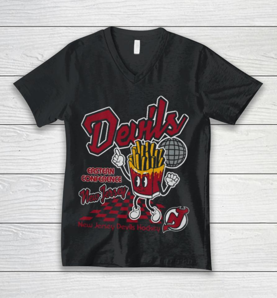 New Jersey Devils Mitchell &Amp; Ness Youth Concession Stand Unisex V-Neck T-Shirt