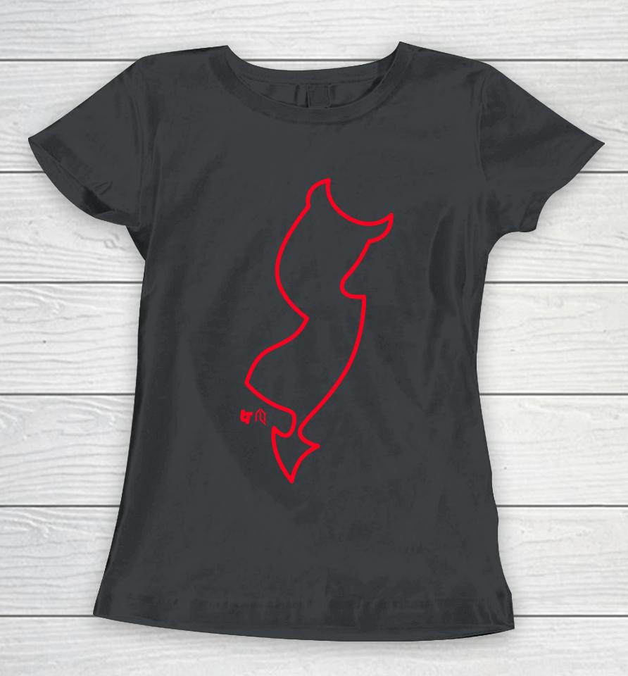 New Jersey Devils Neon Logo Women T-Shirt