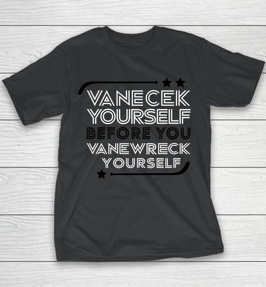 New Jersey Devils Vanecek Yourself Before You Vanewreck Youself Youth T-Shirt