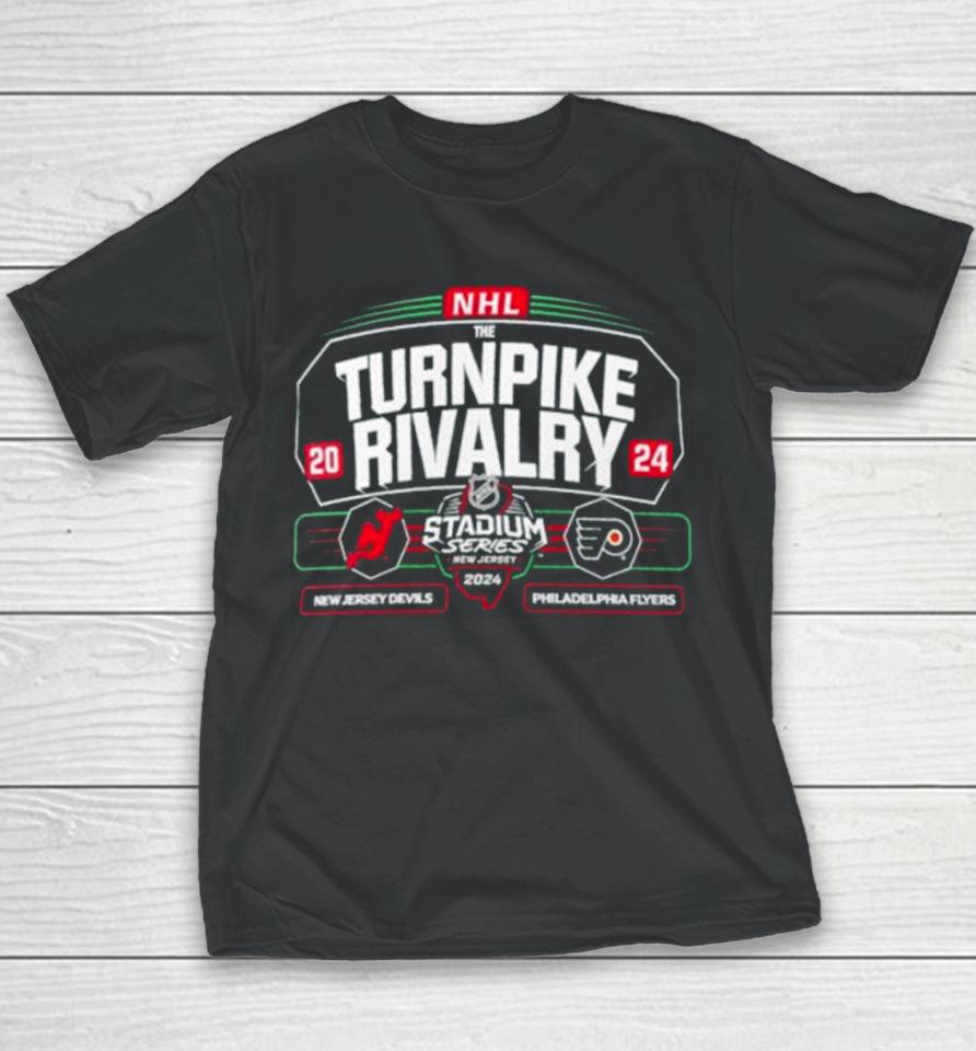 New Jersey Devils Vs Philadelphia Flyers 2024 Nhl Stadium Series Matchup Youth T-Shirt