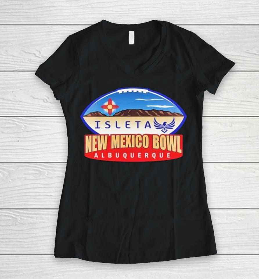 New Mexico Bowl Logo Bowl Season 2023 2024 College Football Bowl Games Women V-Neck T-Shirt