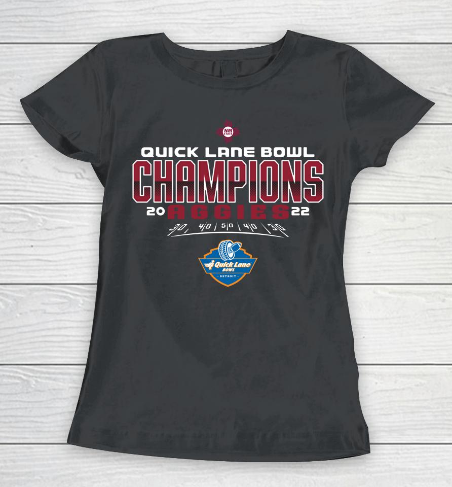 New Mexico State Ncaa 2022 Quick Lane Bowl Champions Women T-Shirt